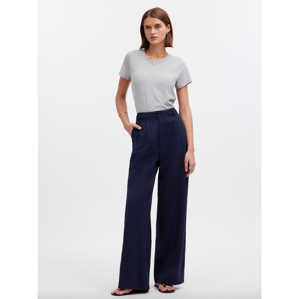 Madewell Harlow Navy Women's Wide-Leg Pants NWT